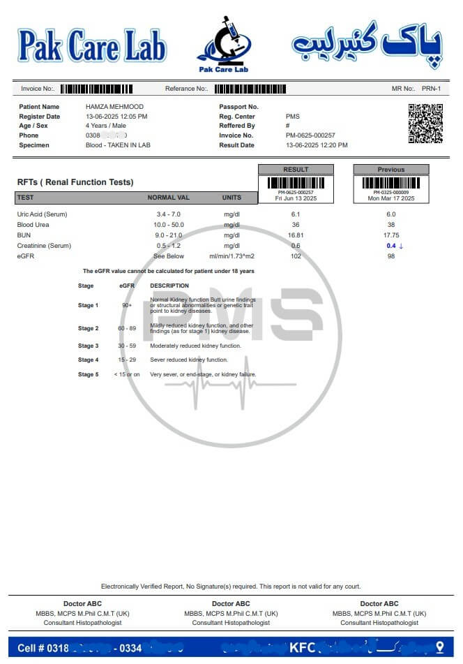 CBC lab report sample design 5